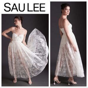 SAU LEE Selena Lace Midi Dress